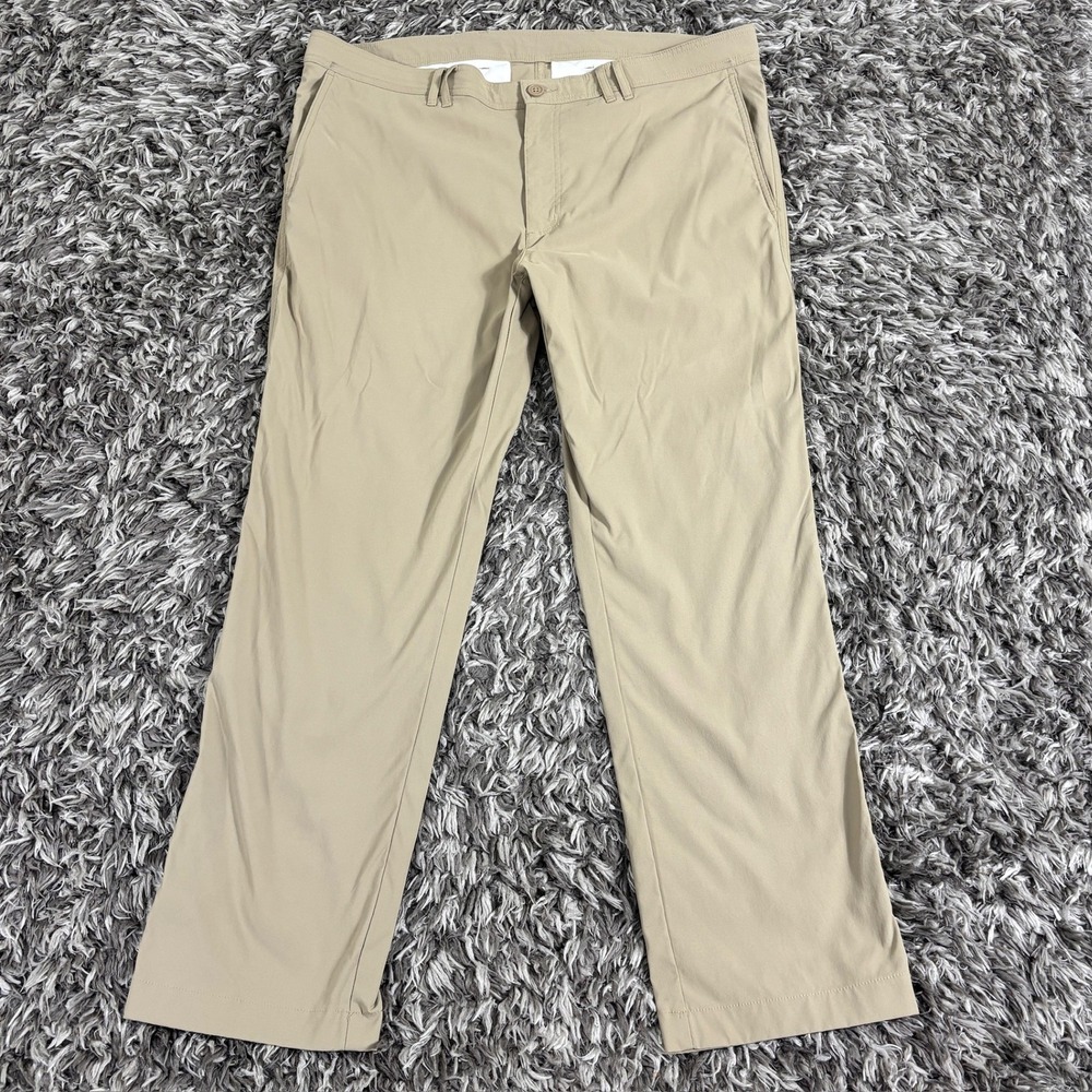 Roundtree & Yorke Performance Mens 40x30 Khaki Tan Nylon Stretch Golf Pants